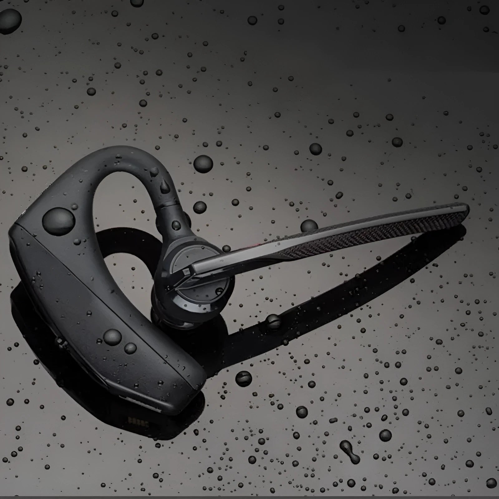 Black stereo Bluetooth sports headphones with a large battery and call function.