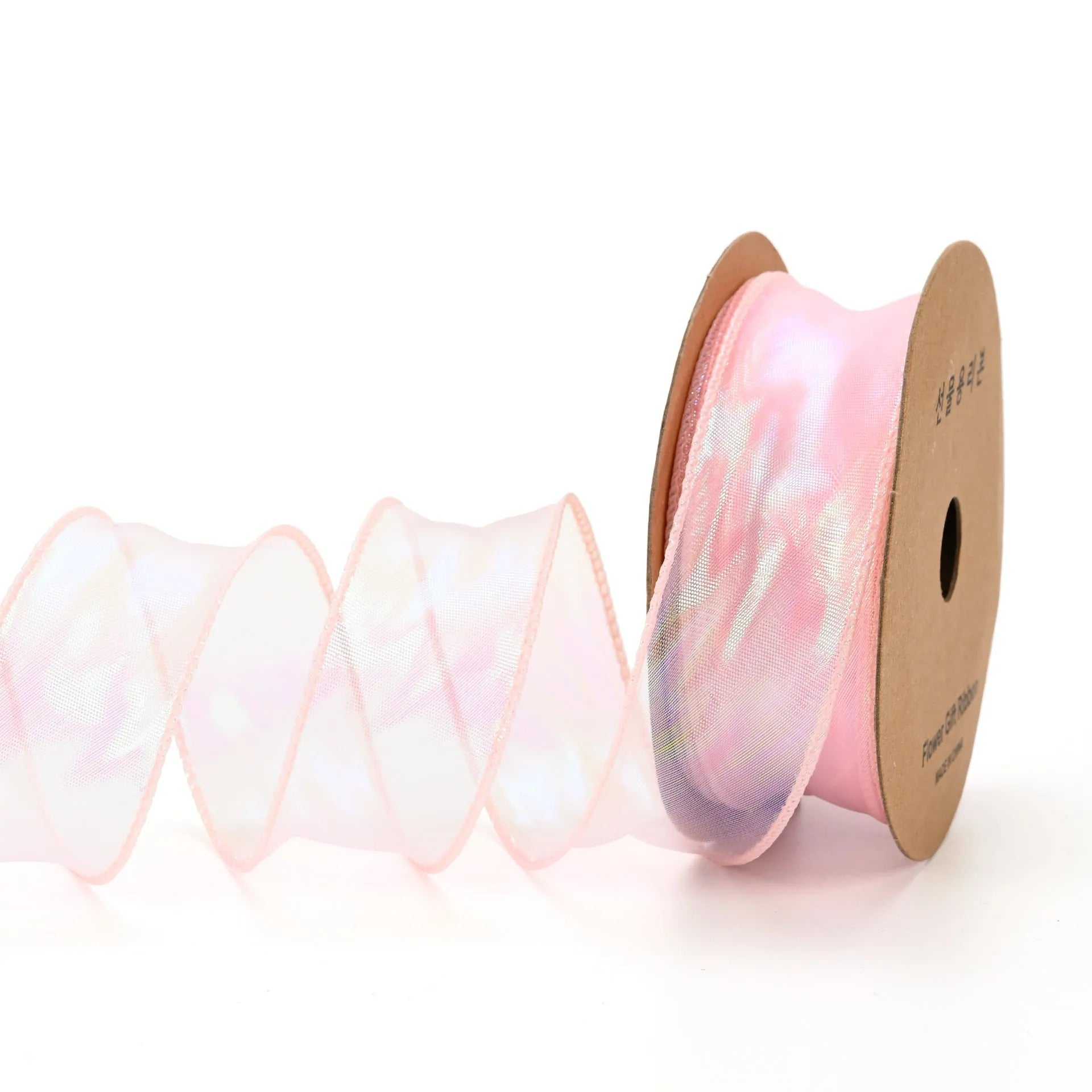 Roll of 4cm wide fishtail yarn ribbon with colourful wave pattern in multiple illusion colour options.