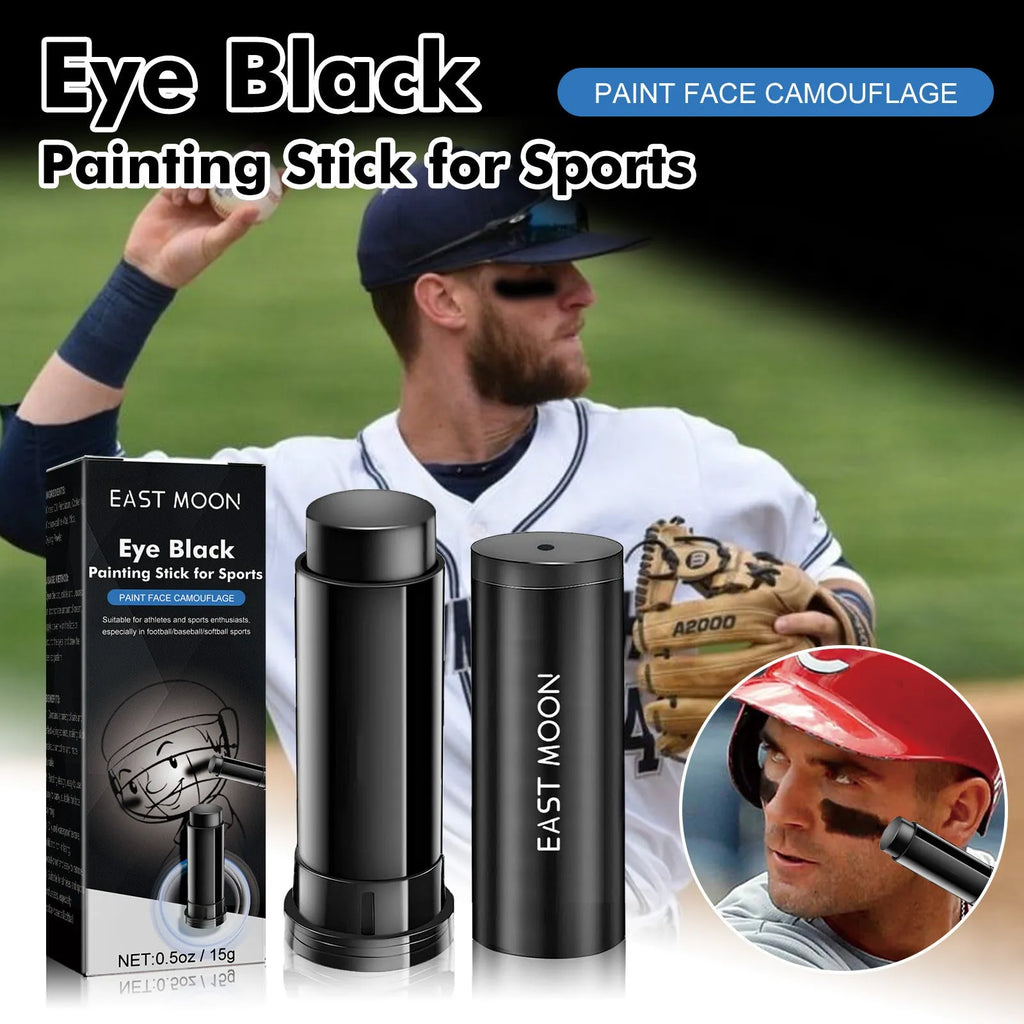 Black sports eye paint stick for baseball athletes with 15g sweat-proof formula