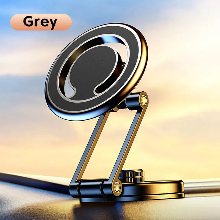 Telescopic folding car phone holder with magnetic suction mount for dashboard installation