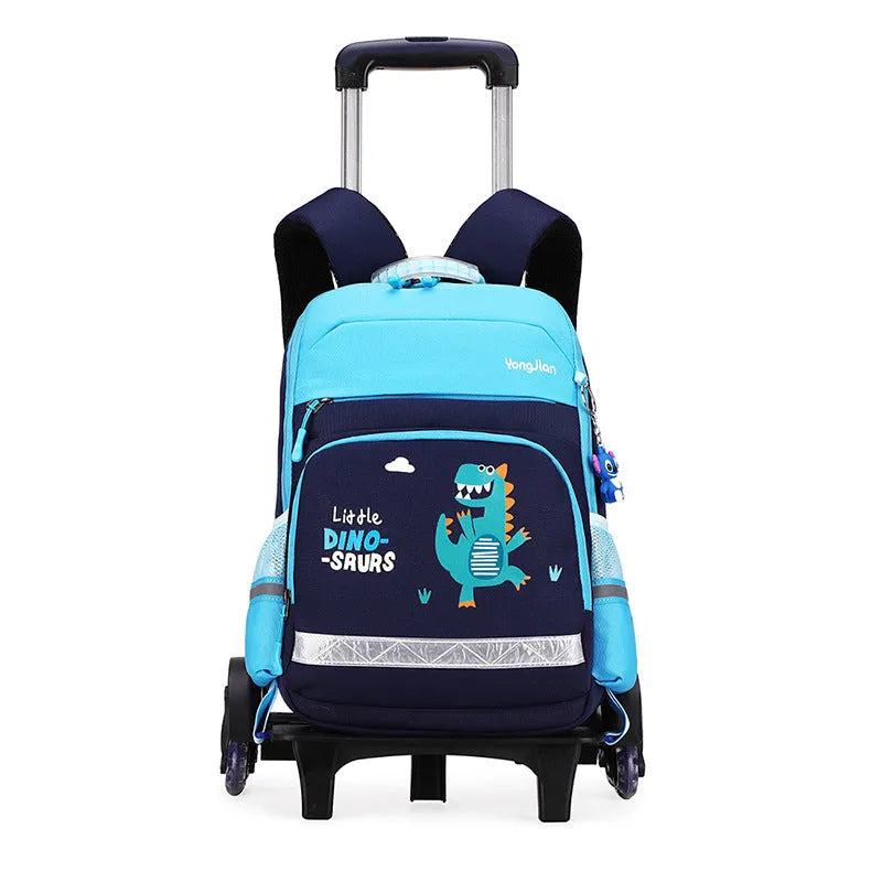 Korean detachable trolley backpack for elementary school students in red or black
