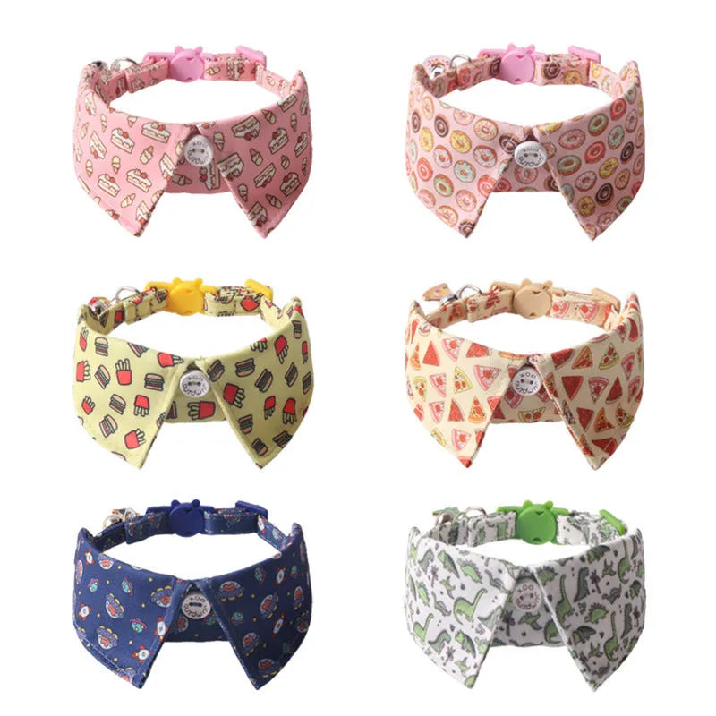 Pet supplies peach skin fabric collar with metal accessories in dinosaur design, 28cm length