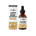 30ml bottle of Lions Mane mushroom liquid drops with a dropper on a white background.