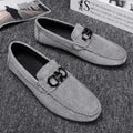 Men's black and grey suede casual shoes with rubber soles