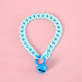 Adjustable plastic pet collar with decorative chain in macaron candy colours for cats, dogs and rabbits