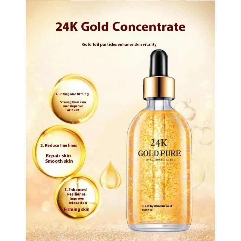 24K Nicotinamide Hyaluronic Acid Facial Essence bottle with 100g net content.