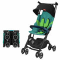 Ultra-light portable foldable reclining stroller with aluminium frame in Black, side view