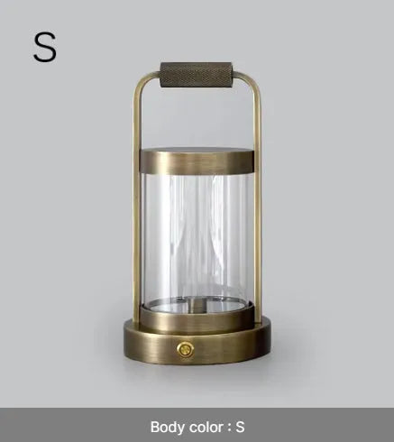 Antique Brass alloy desk lamp with 2W LED, 3000K light, 5200mAh battery, Type-C charging and three-step switch