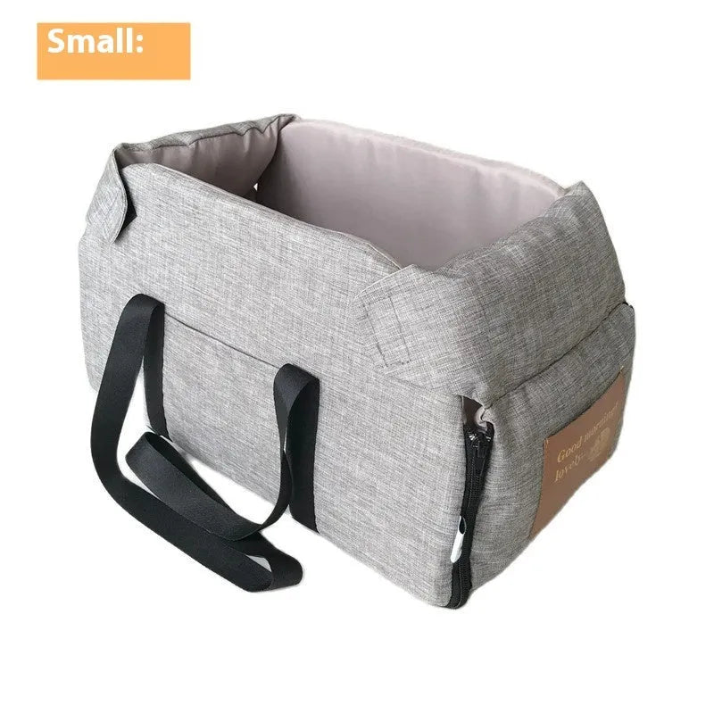 Portable folding pet bag in gray Oxford fabric for small pets up to 5kg