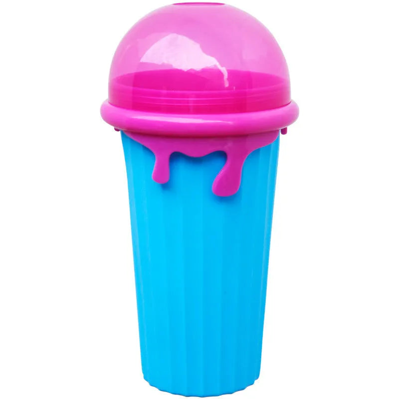 Blue 500ml slushy maker cup for quick-frozen smoothies and homemade ice cream