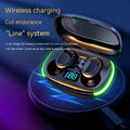 Black Y80 wireless Bluetooth in-ear earphone with wireless charging capability