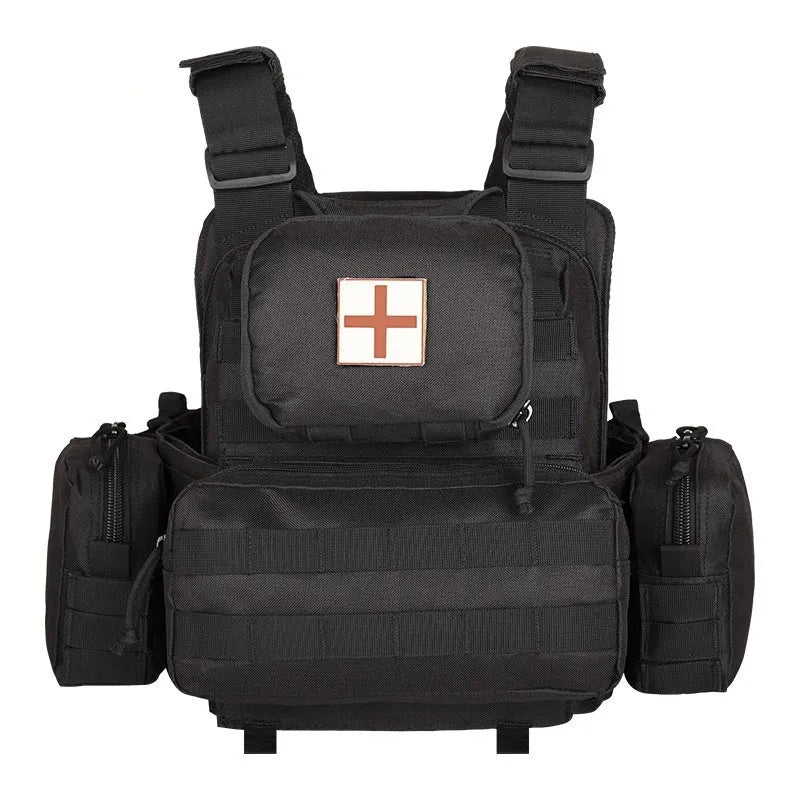 Men's polyester camouflage tactical vest in free size for outdoor training and shooting sports