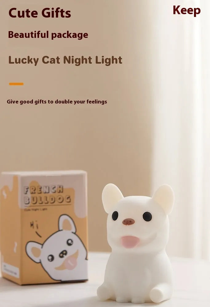 Silicone USB night light with cartoon animal design and dimming function for bedroom ambience