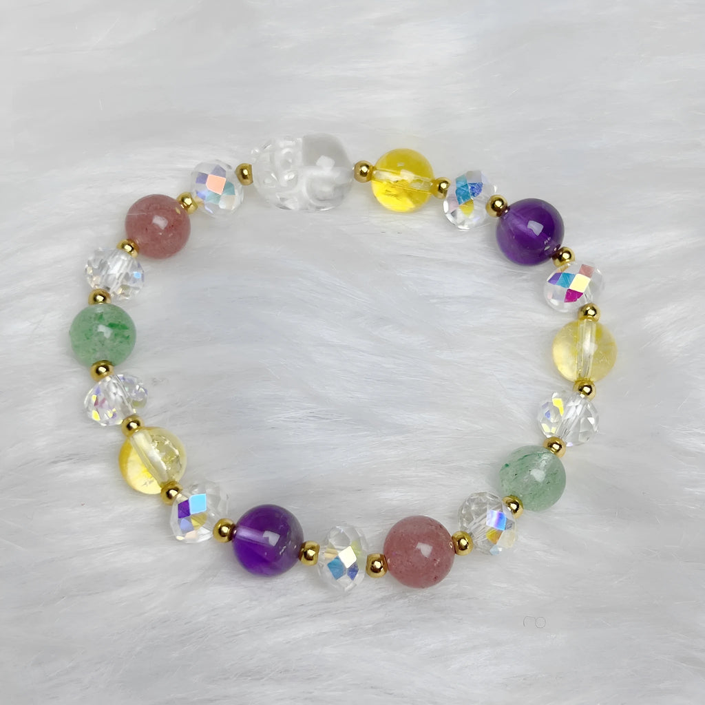 Handmade Phoenix Nine Tail Fox crystal bracelet with colourful stones and adjustable design