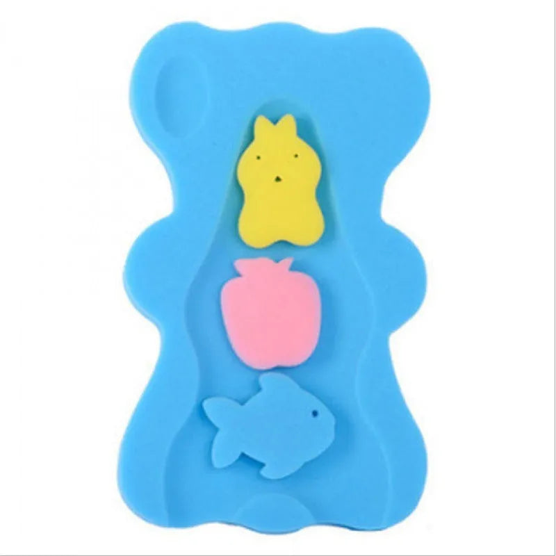 Non-slip baby bath mat in polyurethane sponge 4.7cm thick in blue colour option