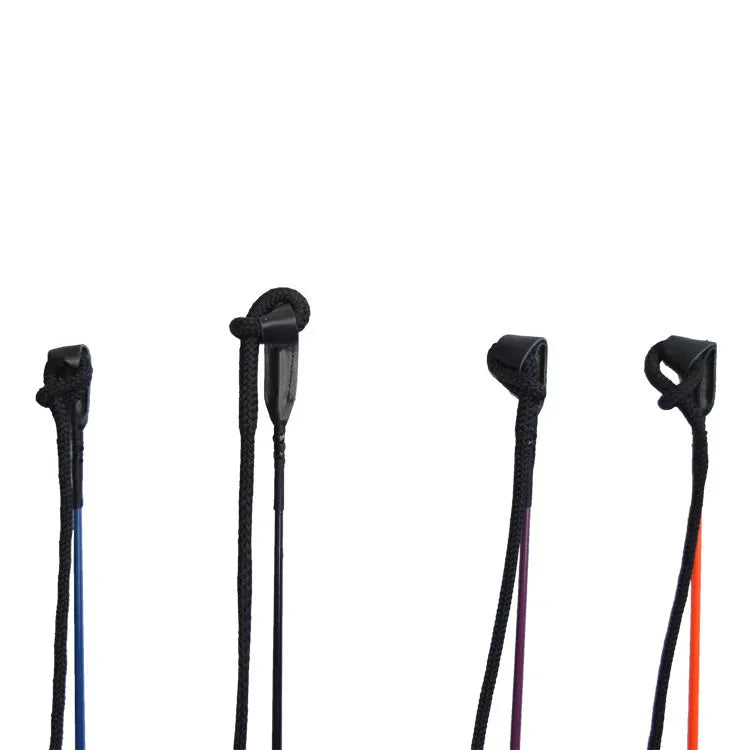 Advanced nylon fibre-glass training whip for equestrian use.