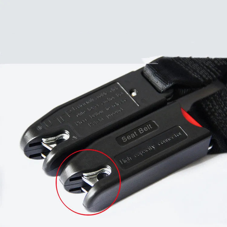 Black Isofix soft connection belt with steel fastener for car child safety seat universal two-point fixing