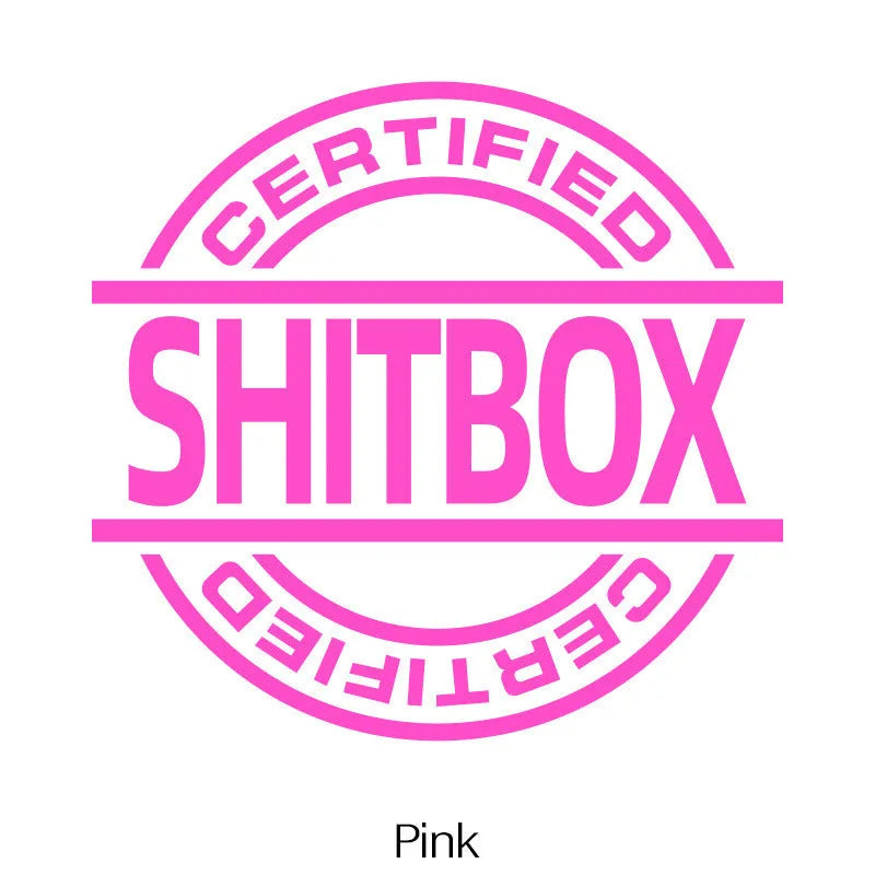 13x12cm vinyl car sticker showing colour options including glitter finish on vehicle door