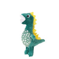 Green plush squeaky dog toy for small puppies, 26x14cm, with chewable texture