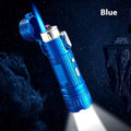 TH727 multi-function waterproof flashlight lighter in metal construction showing five colour options