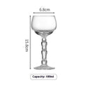 Red wine glass with medieval French design in six colour variations