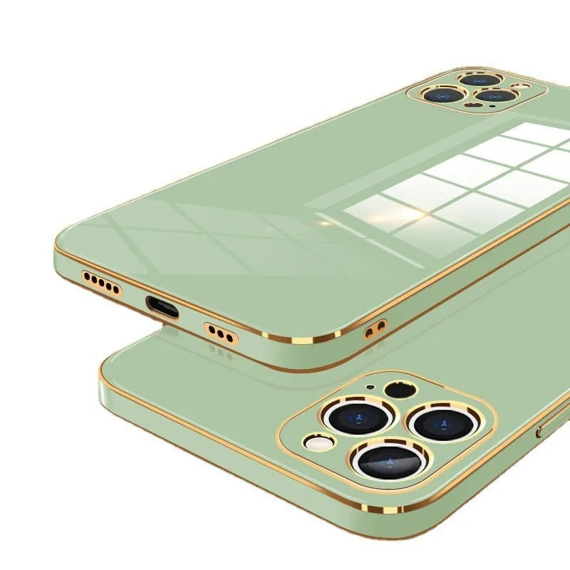 6D straight edge electroplating iPhone case for iPhone 16 in mint green colour