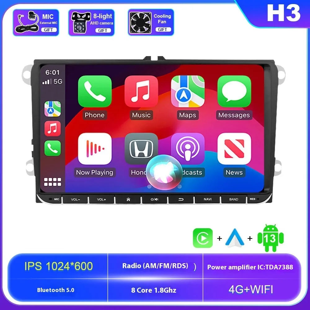 9-inch car touch screen navigator with GPS navigation displaying map on dashboard