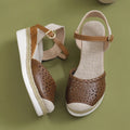 Women's casual wedge shoes with platform sole in a choice of seven colours, featuring a round toe.