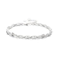 925 sterling silver chain bracelet with pig nose charm, polished silver colour, stackable design