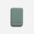 Multifunctional magnetic mobile phone holder and case in black showing dimensions and construction