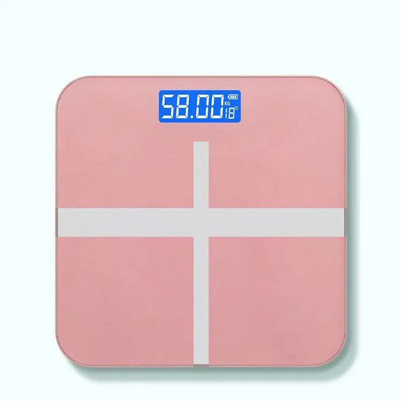 Electronic bathroom scales in cross pattern design with digital display