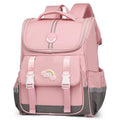 Cute sweet princess style children's backpack in cherry blossom pink polyester with curved shoulder strap