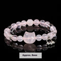 Women's geometric cat head bracelet crafted from natural crystal stones in nine colour variations