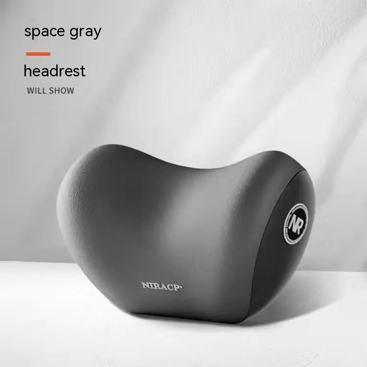 Car headrest and lumbar support pillow set with memory foam filling in five colour options