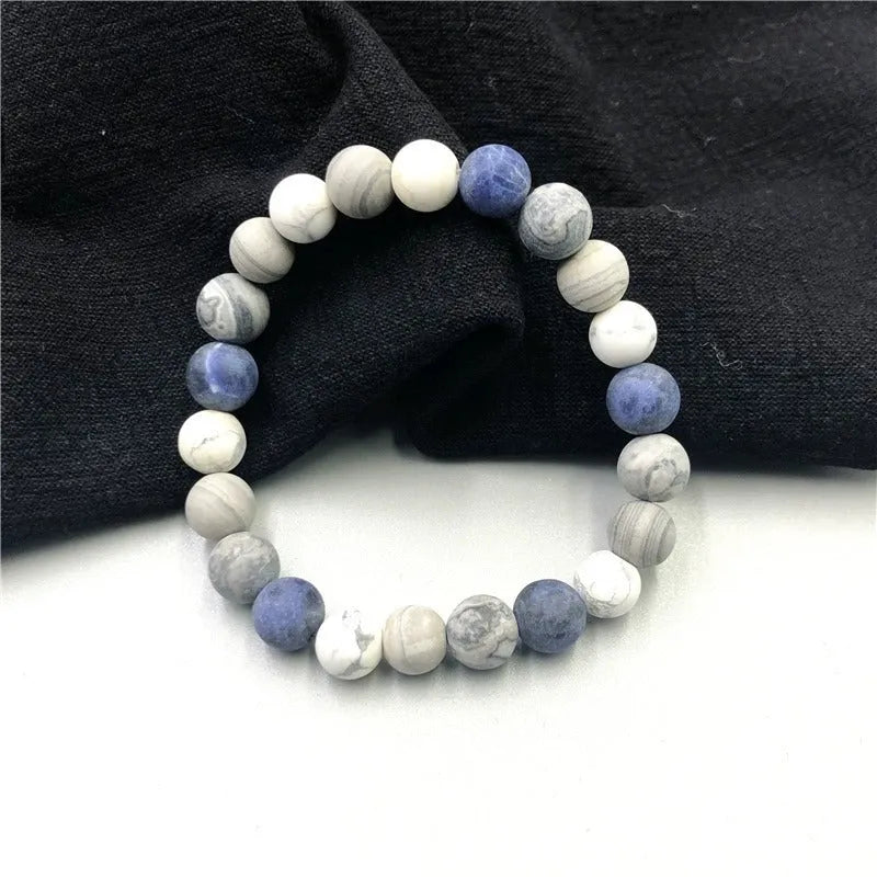 Men's handmade planet stone starry bracelet with U-shaped beads in natural style