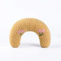 Anti-scratching cervical pillow cat toy in cloth with four colour options: white, pink, khaki, sapphire blue