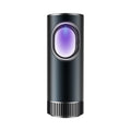 Black circular car air purifier with USB power cable for vehicle cabin air purification