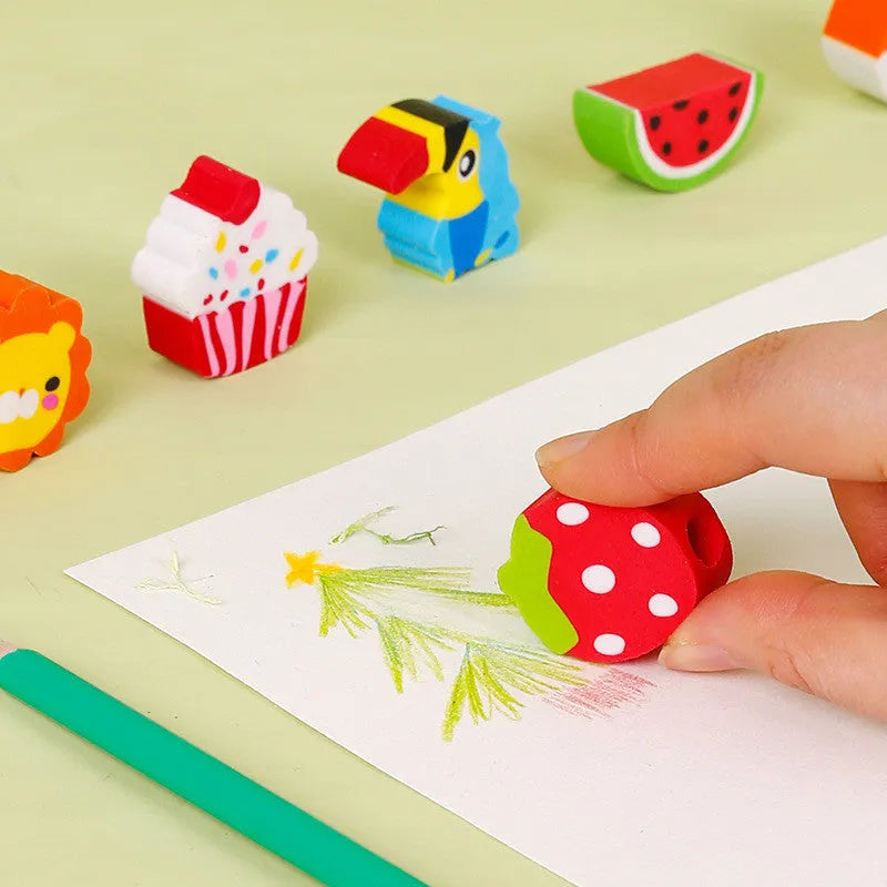 Wooden 24 colour lead drawing set in a cartoon paper box.