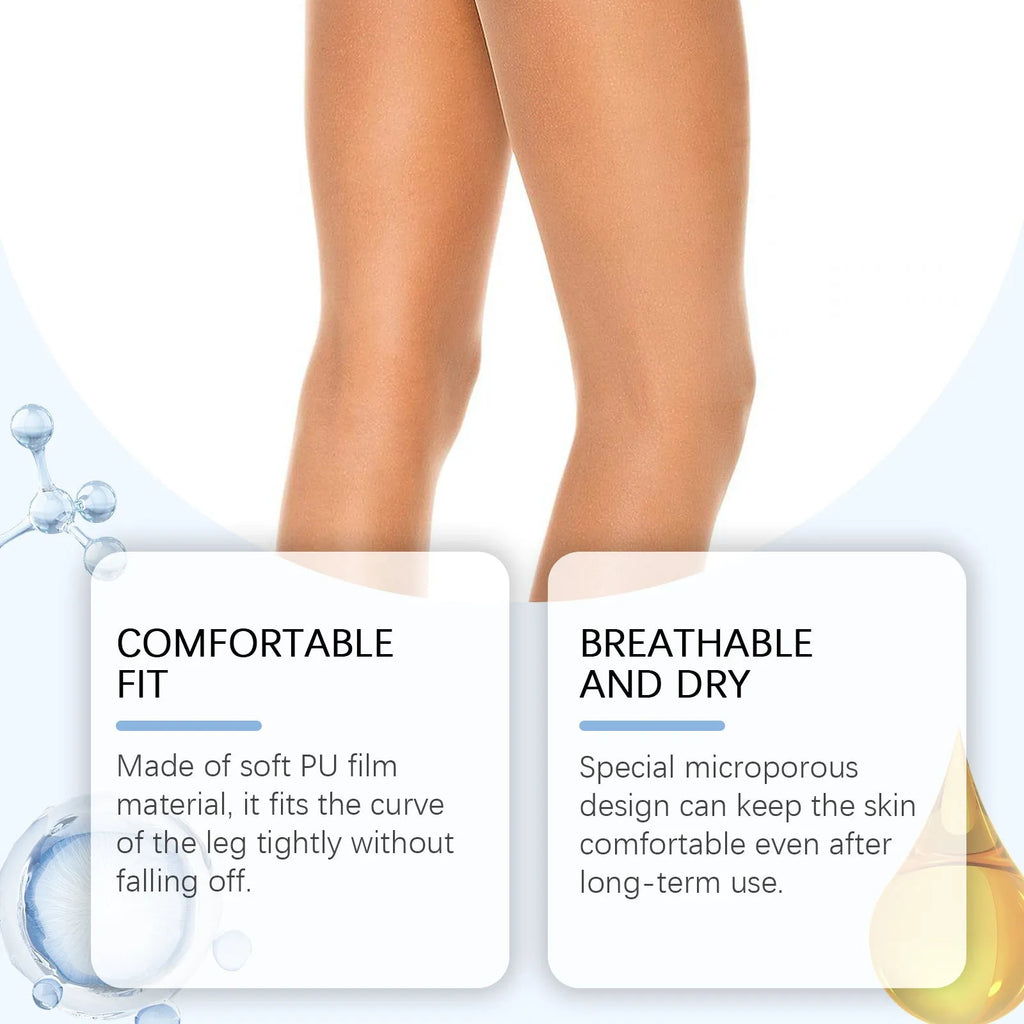 Pack of 10 leg anti-wear patches with sodium hyaluronate and allantoin ingredients