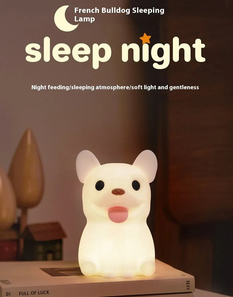 Silicone USB night light with cartoon animal design and dimming function for bedroom ambience