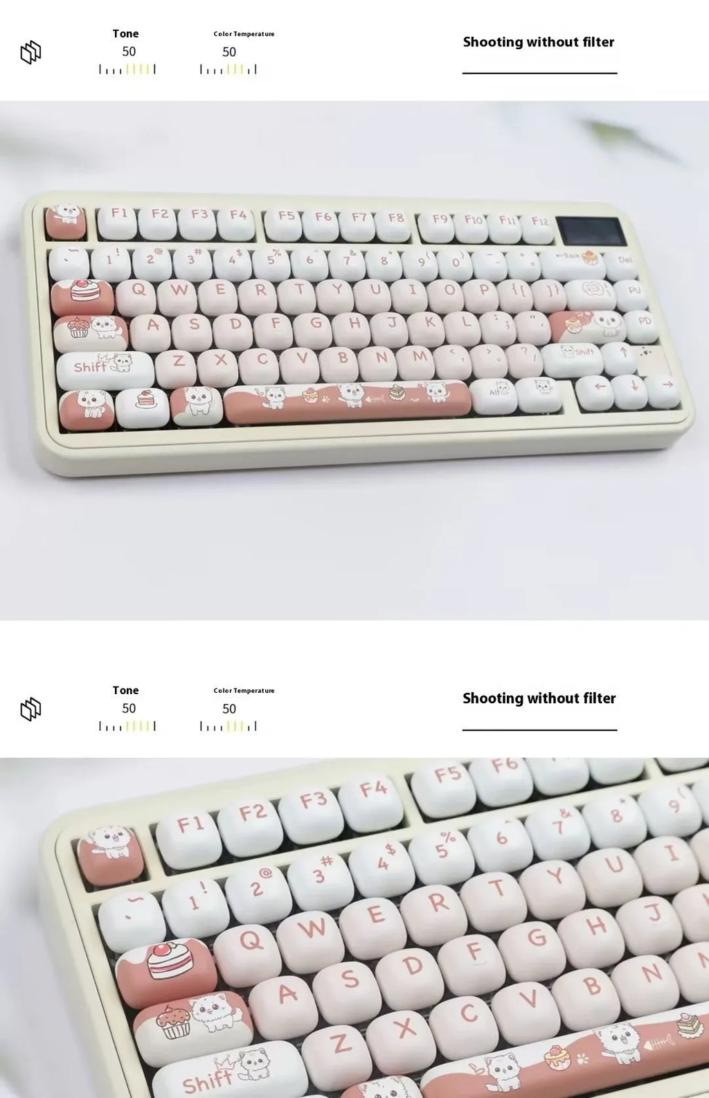 Dessert cat cartoon design sublimation key cap for mechanical keyboard customisation