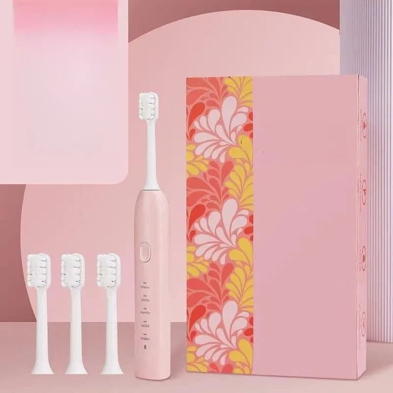 Yellow duck design USB rechargeable electric toothbrush with soft bristles and laser-engraved shell