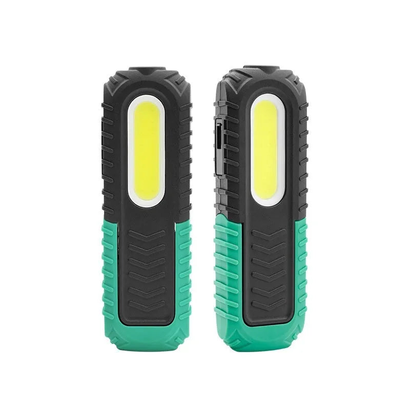 Black and green USB rechargeable auto repair work light with ABS plastic PET coating