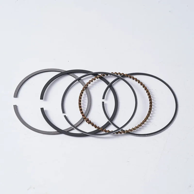 Motorcycle engine piston kit with aluminium alloy piston and steel strip oil ring for 57.4mm cylinders