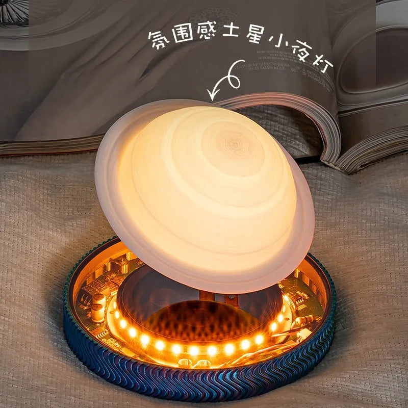 Magnetic suspension 3D printed night lamp showing floating decorative element
