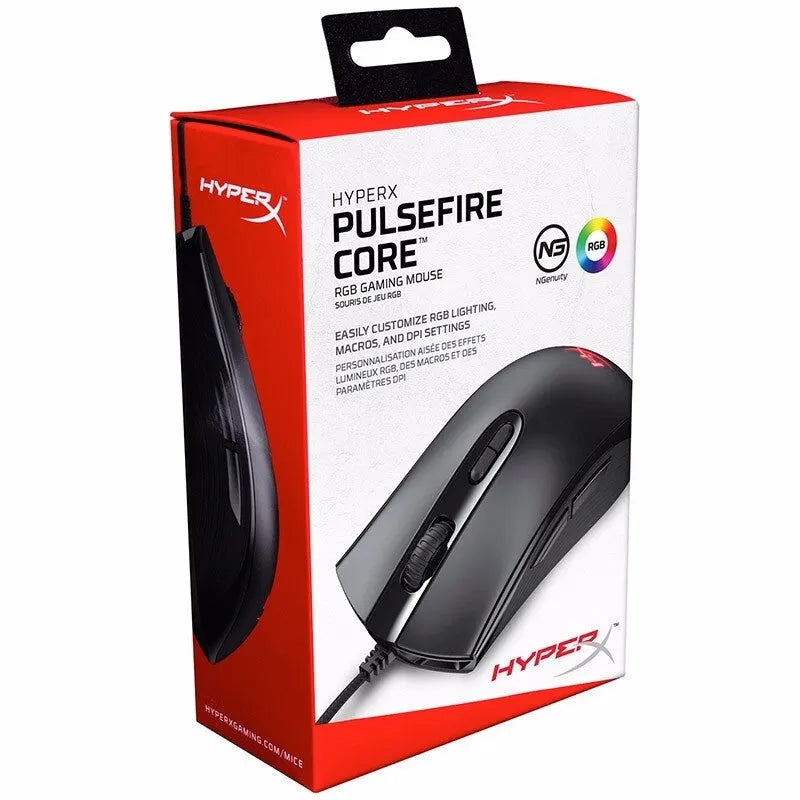 Extremely Unknown Pulse RGB wired gaming mouse in black or pink with USB cable