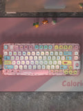 PIIFOX PF-06 transparent resin keycap set with thermal sublimation legends, Calories colour, 117 keys