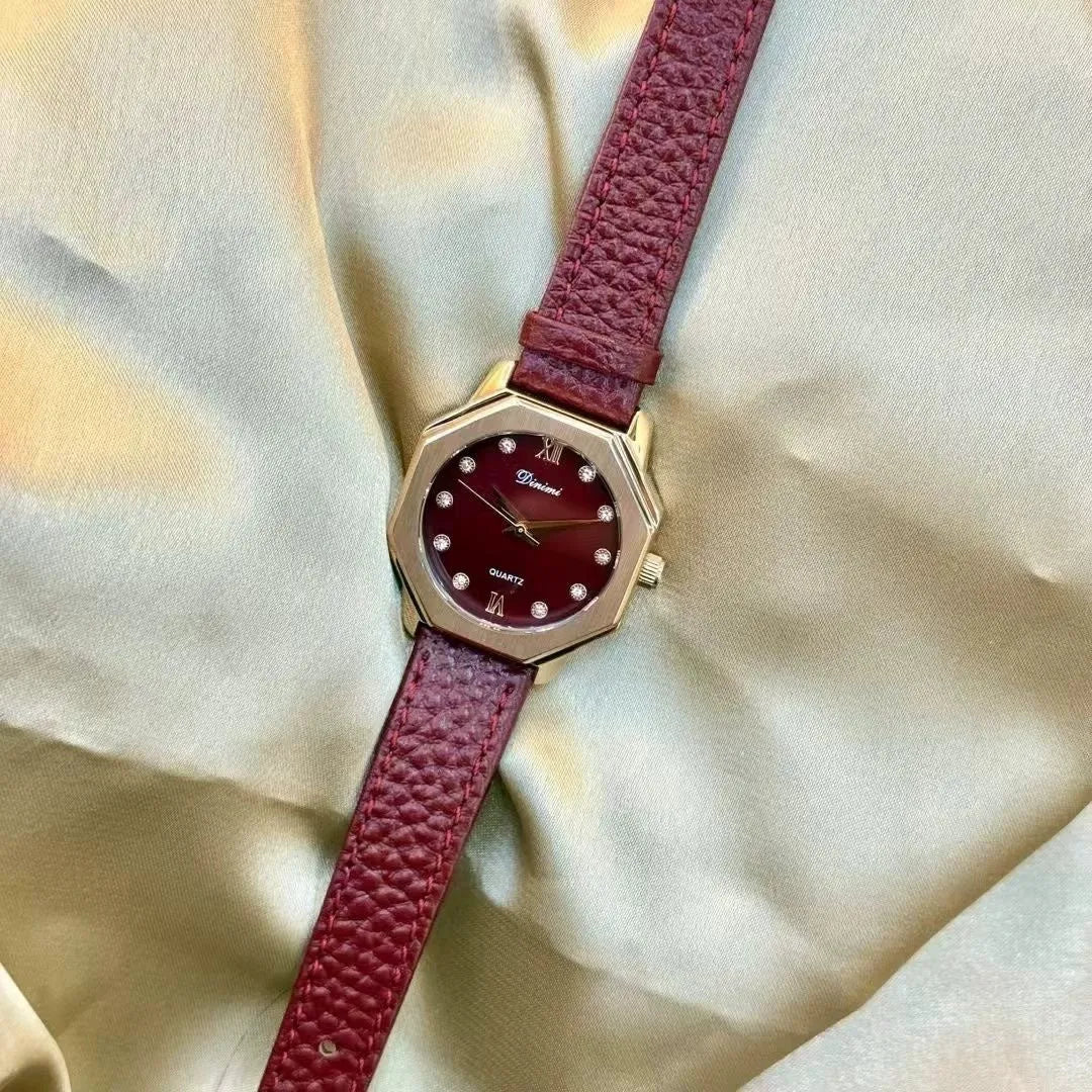 Octagonal alloy women's watch in Chinese style with various decorative options.