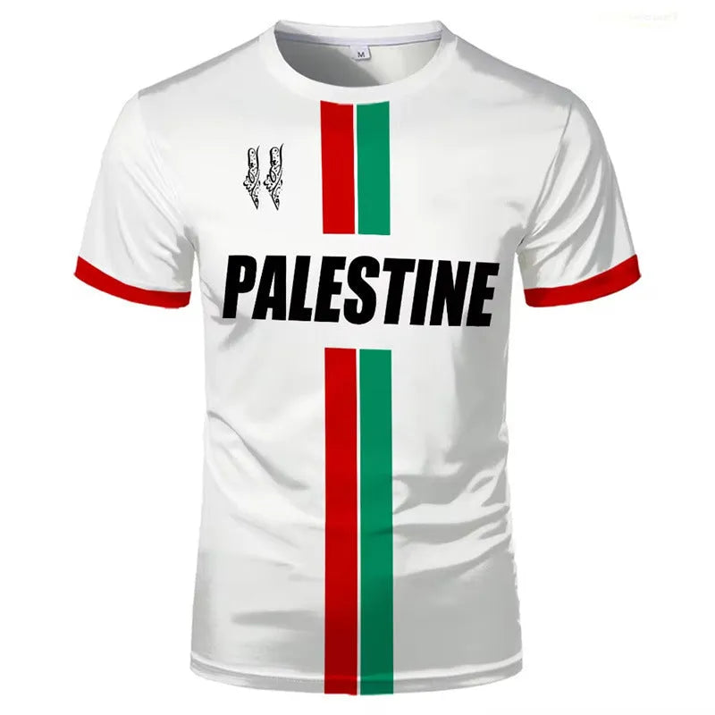 3D printed football pattern t-shirt in black or white with spandex stretch fabric