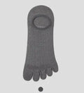 Modal cotton five-finger boat socks in black, dark grey, khaki, light grey and white colours